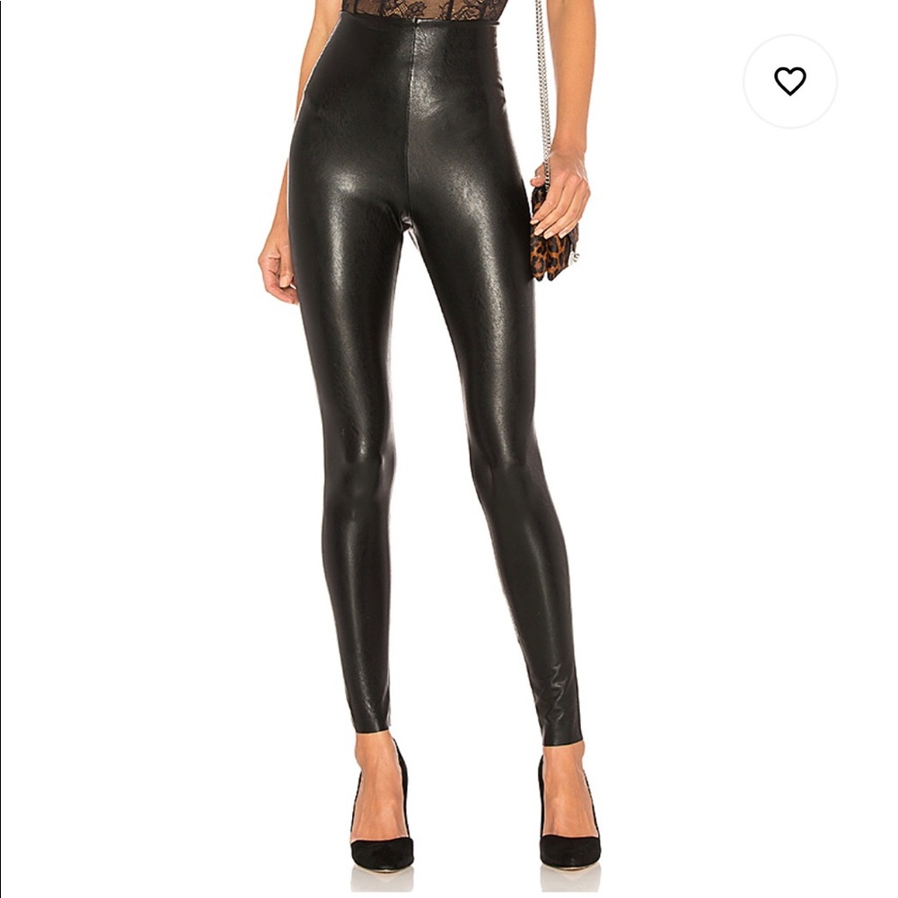 Perfect Control Faux Leather Legging in Bl…